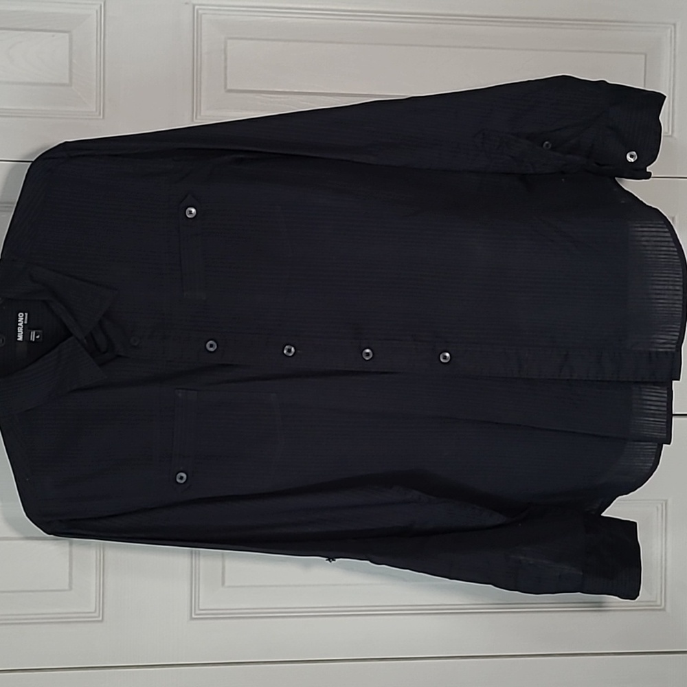 Men's Black Long Sleeve Button-up Shirt